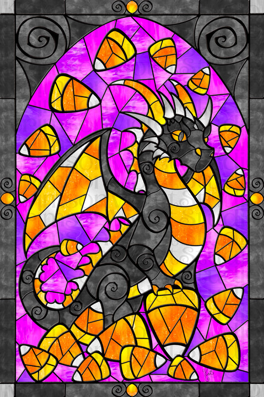 ASMR iPad Painting | Stained Glass Candy Corn Dragon #2 | Pencil Sounds