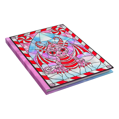 Stained Glass Candy Cane Dragon | Artist Signature | Hardcover Journal