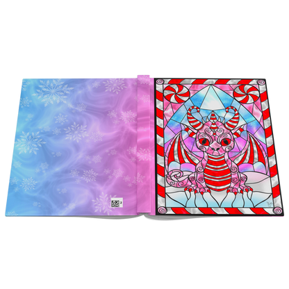 Stained Glass Candy Cane Dragon | Artist Signature | Hardcover Journal