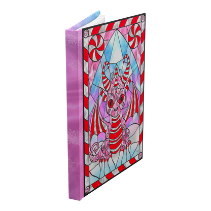 Stained Glass Candy Cane Dragon | Artist Signature | Hardcover Journal