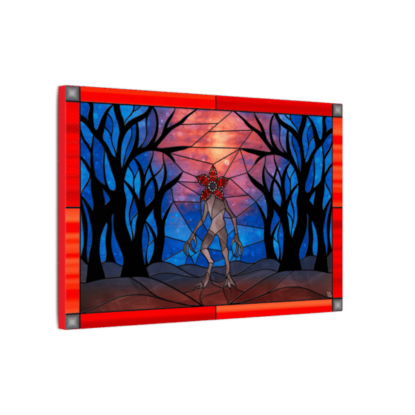 Stained Glass Creature Upside Down Forest Landscape - Original Digital Artwork on Canvas