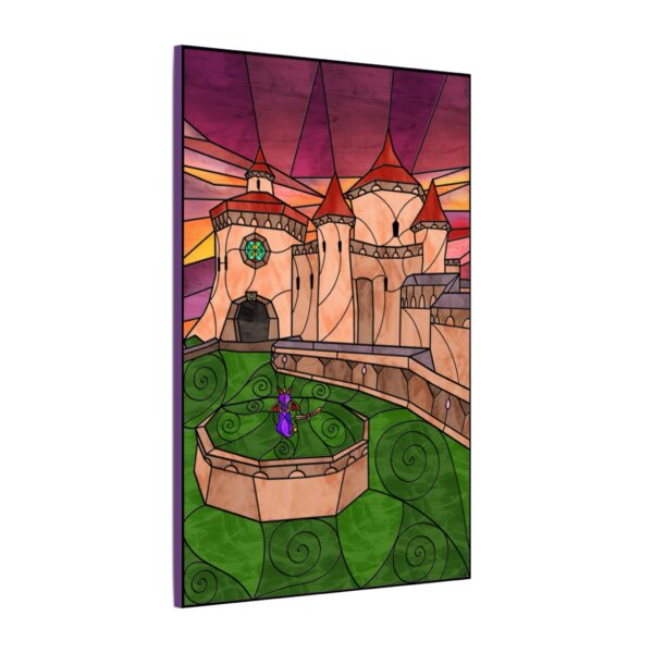 Stained Glass Gamer Dragon Landscape - Toasty - Original Digital Artwork on Canvas
