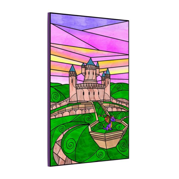 Stained Glass Gamer Dragon Landscape - Artisans - Original Digital Artwork on Canvas